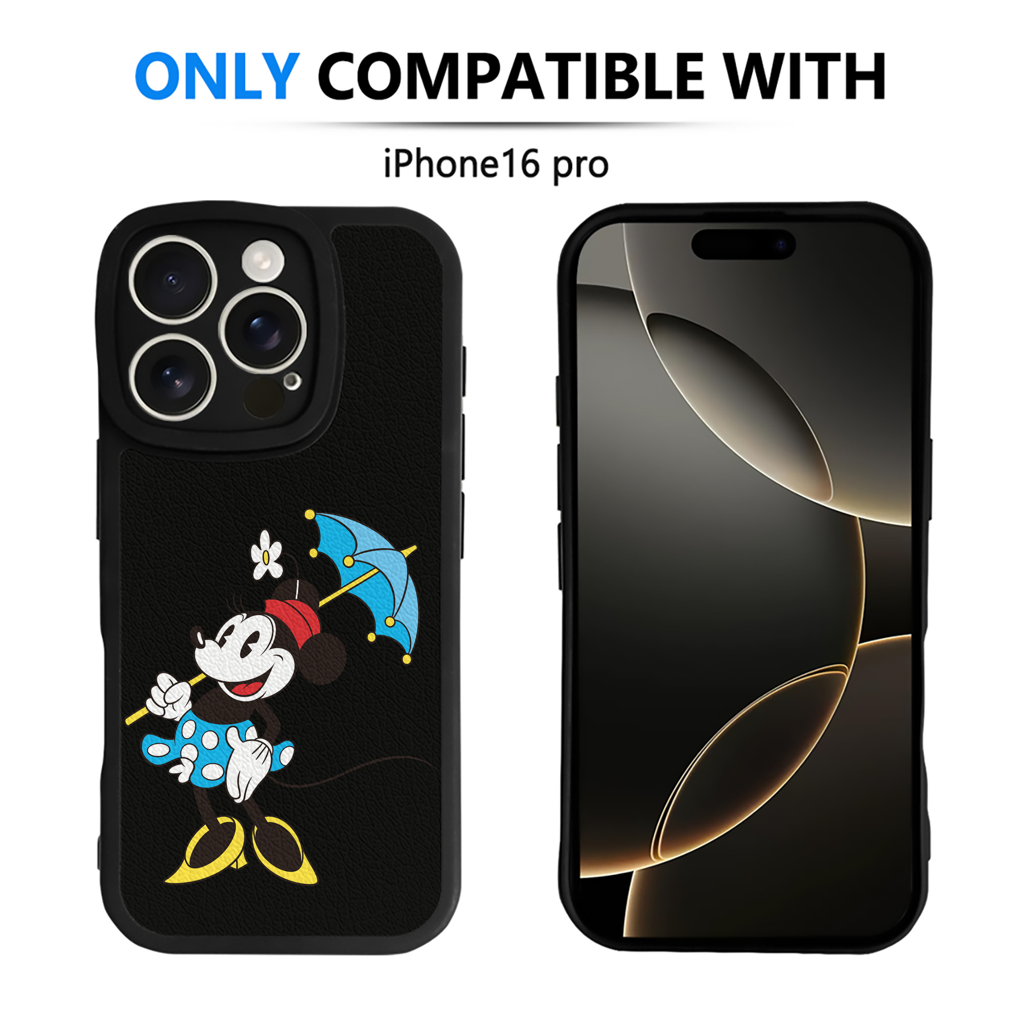 （画像用） ミッキーマウス Mickey Mouse 【iPhone 16シリーズ対応】シリコンスマホケース（レザー調） 材質：シリコン